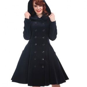 Collectif x ModCloth Wool Blend Hooded Coat RARE